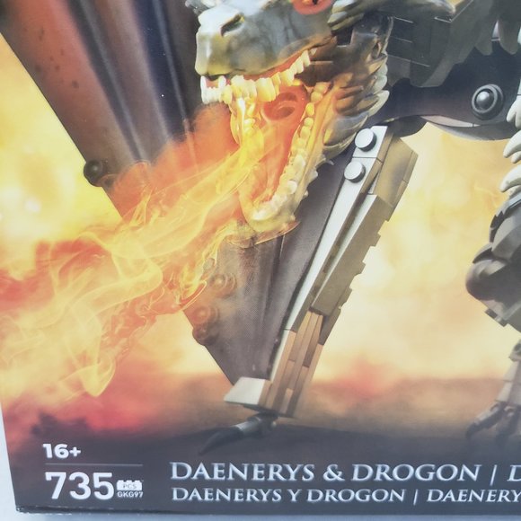 New Mega Construx GAME OF THRONES Daenerys & Drogon HBO Series 735 pcs Building - Picture 7 of 15